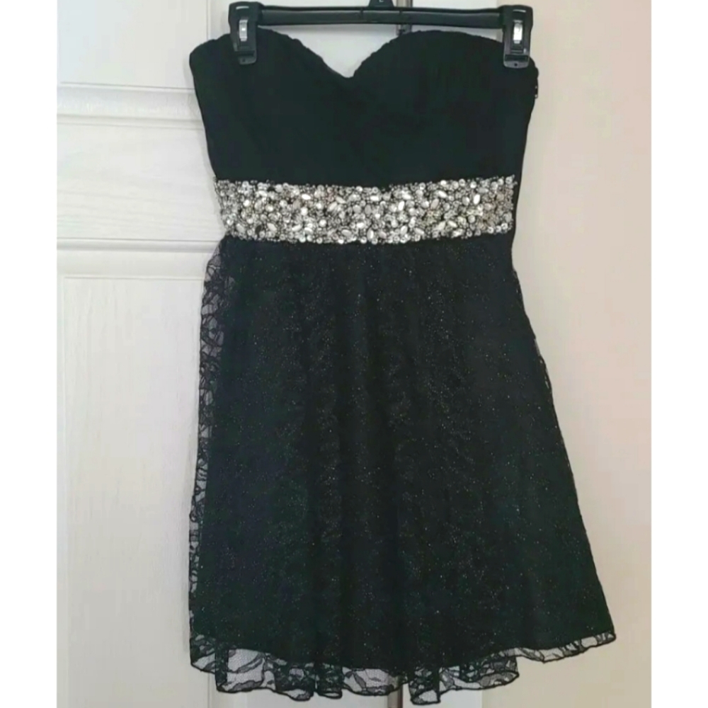 My Michelle Black/Rhinestone dress, size 7